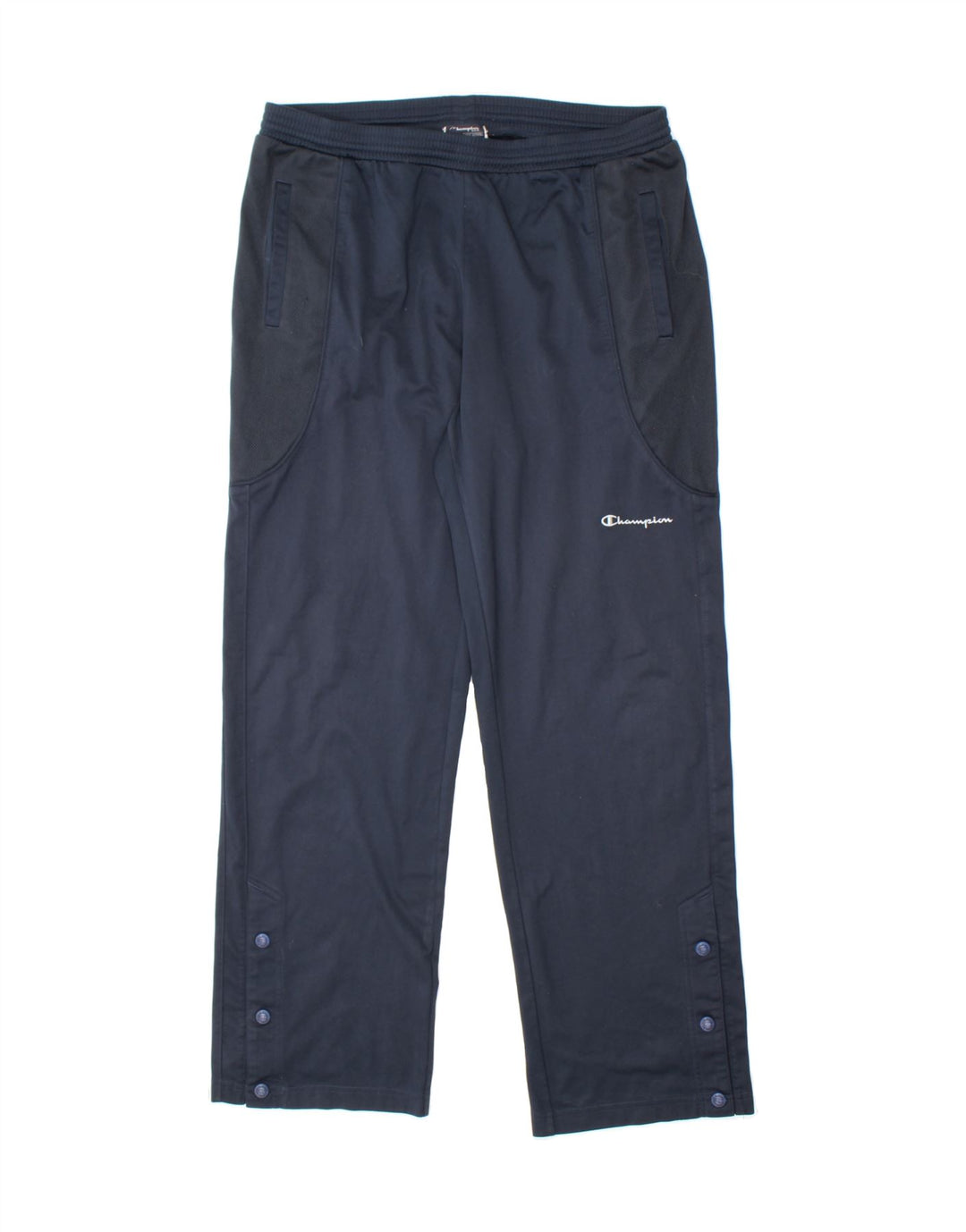 CHAMPION Mens Tracksuit Trousers Large  Navy Blue Polyester Vintage Champion and Second-Hand Champion from Messina Hembry 
