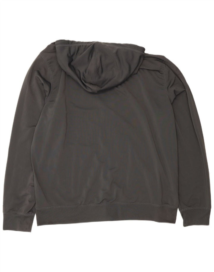 Nike - Sudadera con capucha para hombre con cremallera gráfica, talla 2XL, poliéster gris