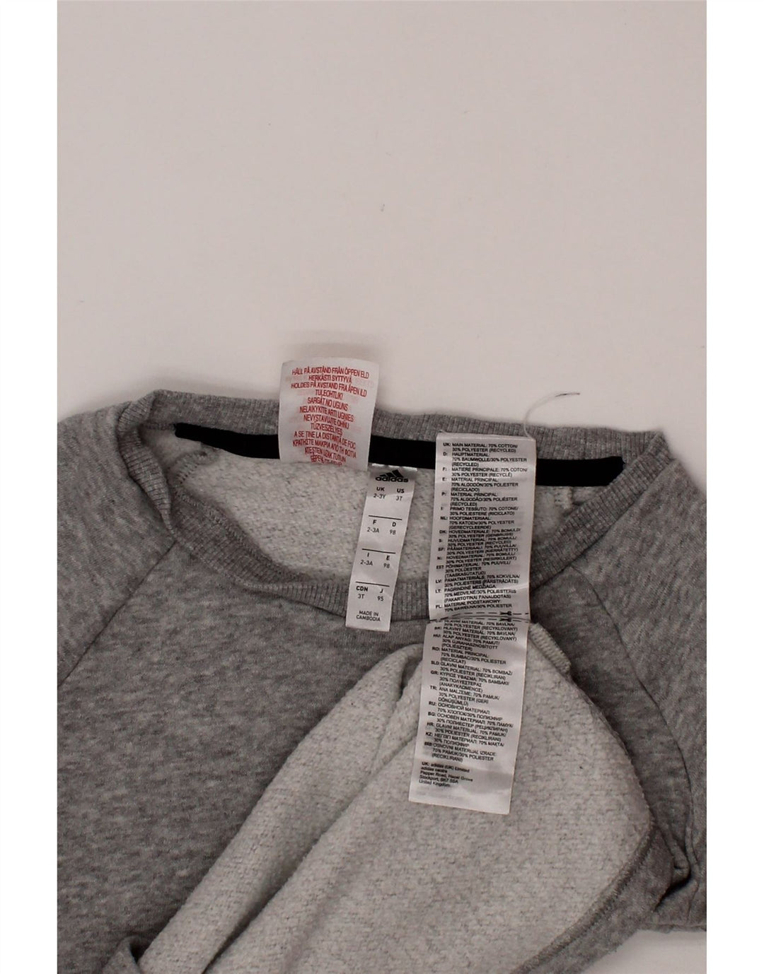 ADIDAS Sudadera Niño Jumper 2-3 Años Gris