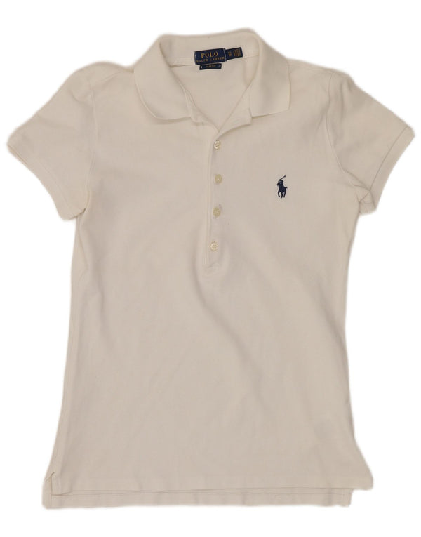 Polo Ralph Lauren Polo Slim Fit para Mujer UK 6 XS Algodón Blanco