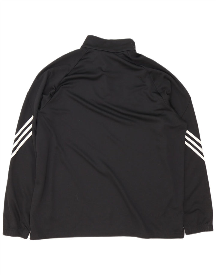 Adidas Climalite - Chándal con cremallera y cuello para hombre, talla 2XL, poliéster negro