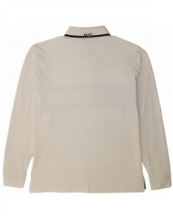 Polo Tommy Hilfiger De Rugby De Manga Larga Para Hombre Blanco Medio Colorblock