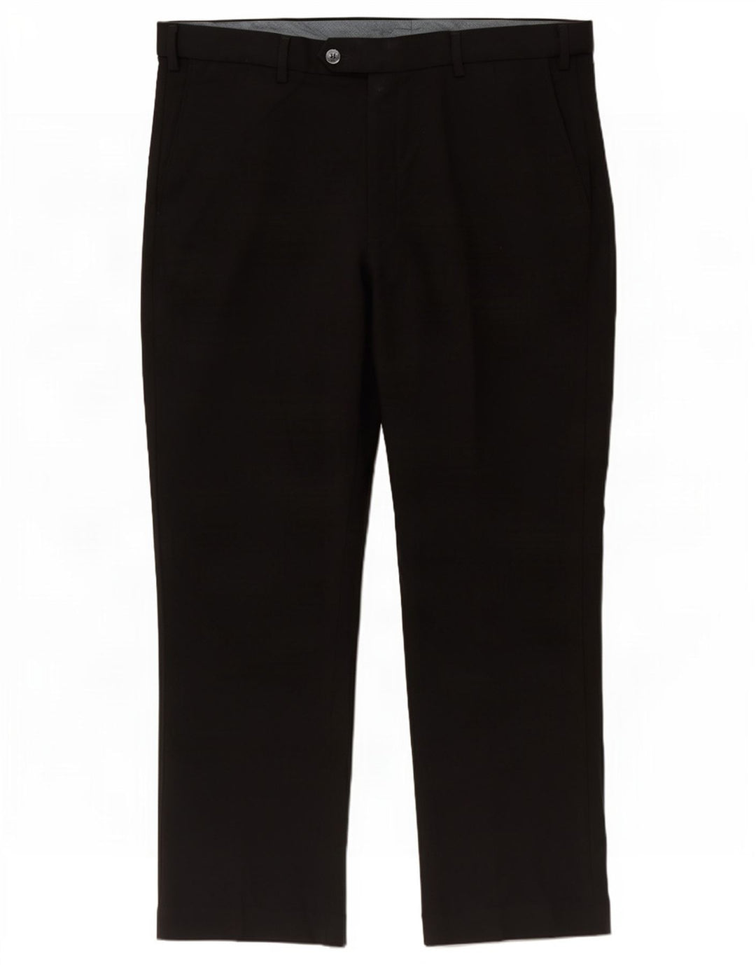 Marks & Spencer Pantalón de traje de corte regular para hombre W38 L29 Poliéster negro