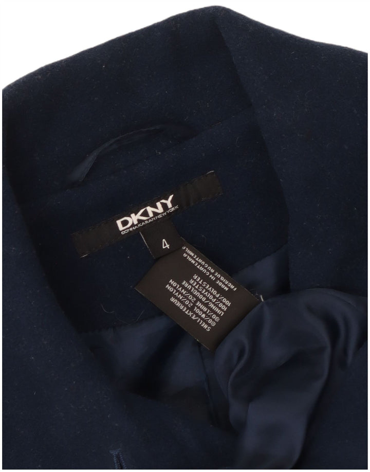 Dkny Abrigo para Mujer US 4 Pequeño Lana Azul Marino