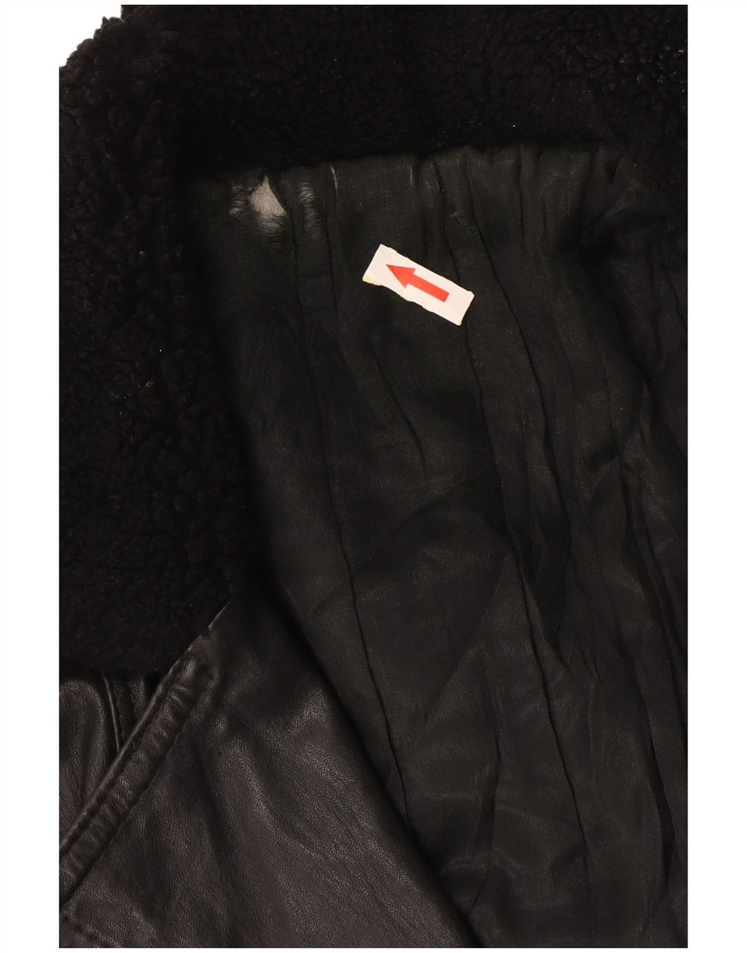 Vintage hombres doble pecho chaqueta de cuero Reino Unido 42 XL negro
