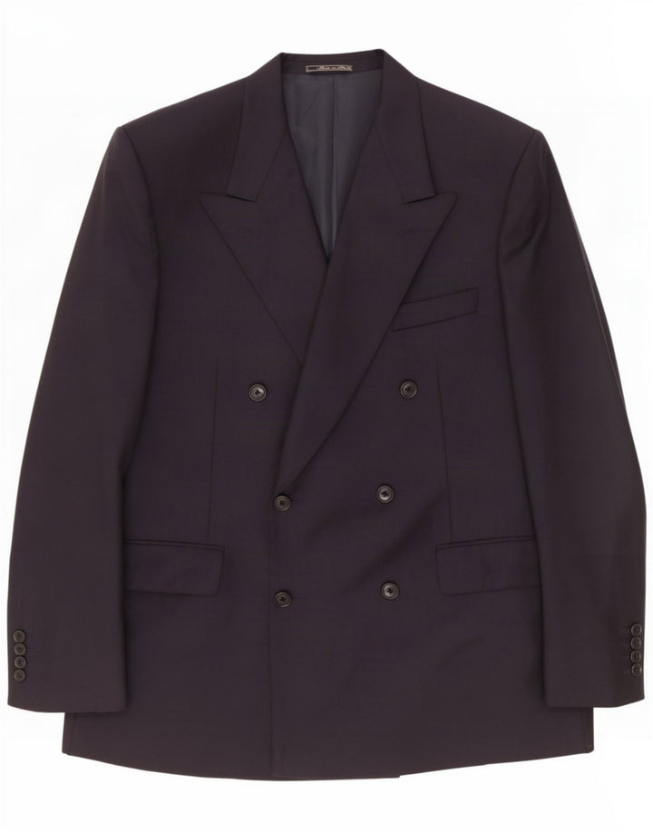 Corneliani Chaqueta tipo blazer con doble botonadura para hombre UK 40 Large Lana azul marino