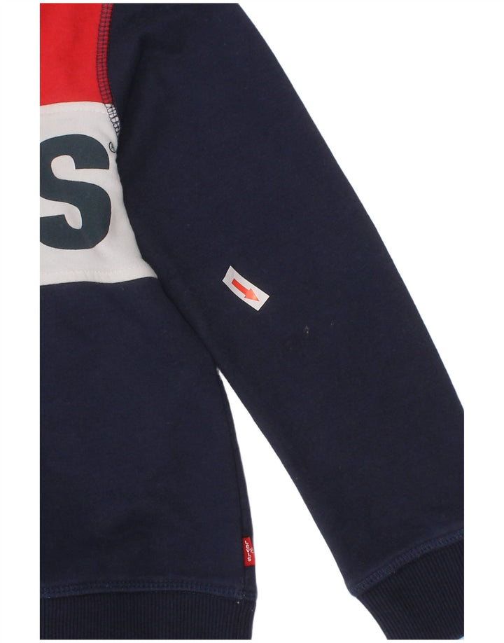 Levi's Sudadera tipo jersey para niños 4-5 años Azul marino Colorblock Classic