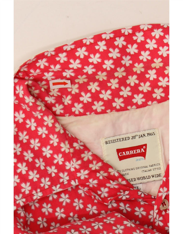 Carrera Camisa Manga Corta Hombre XL Rojo Floral
