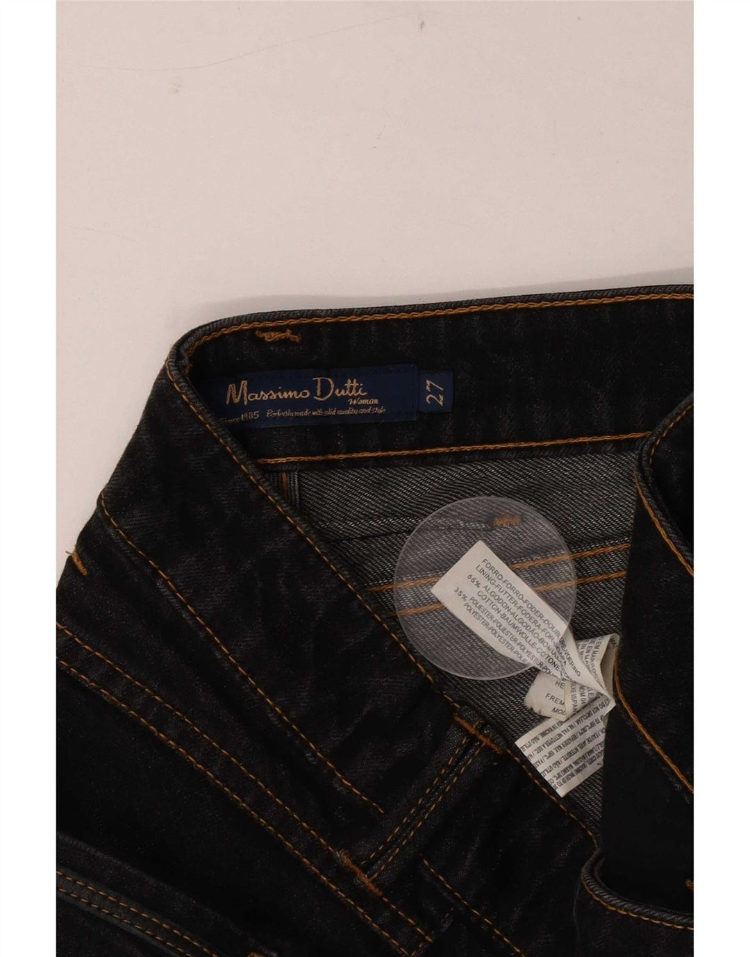 Vaqueros Massimo Dutti Mujer Slim W27 L28 Negro Algodón