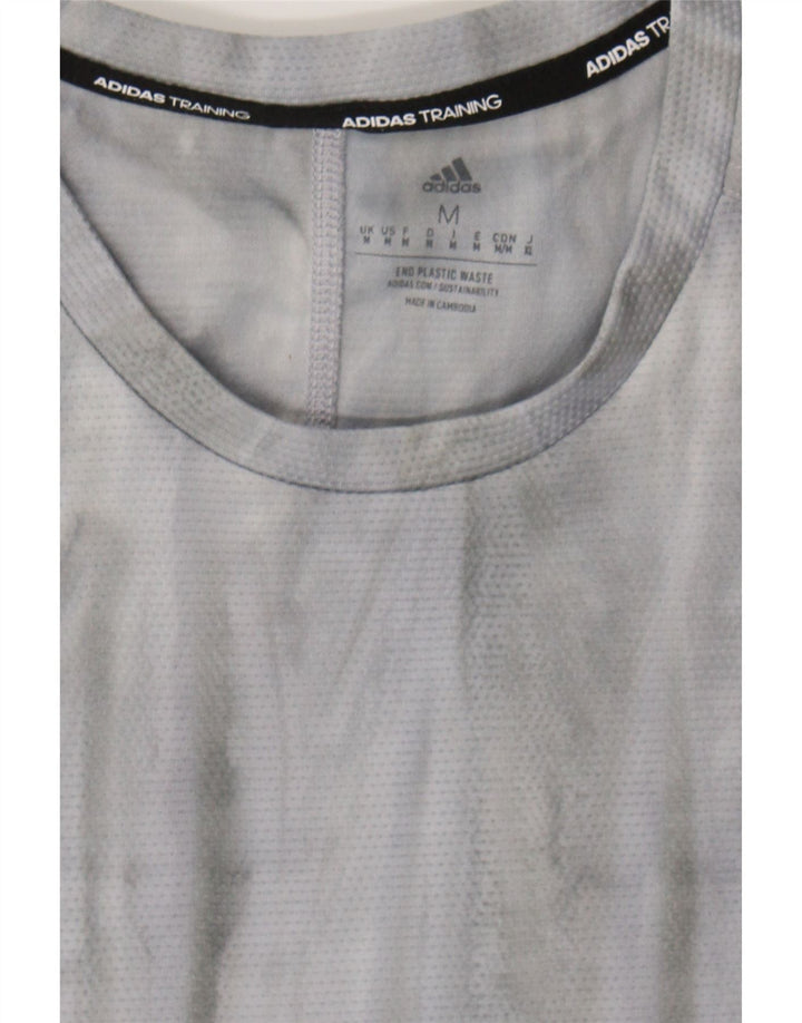 ADIDAS Mens T-Shirt Top Medium Grey Polyester Vintage Adidas and Second-Hand Adidas from Messina Hembry 
