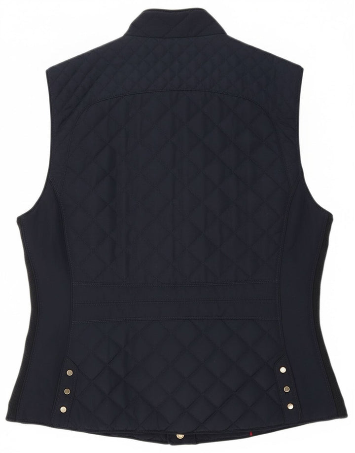 Zara Mujer Chaleco Acolchado ES 40 XL Poliéster Azul Marino