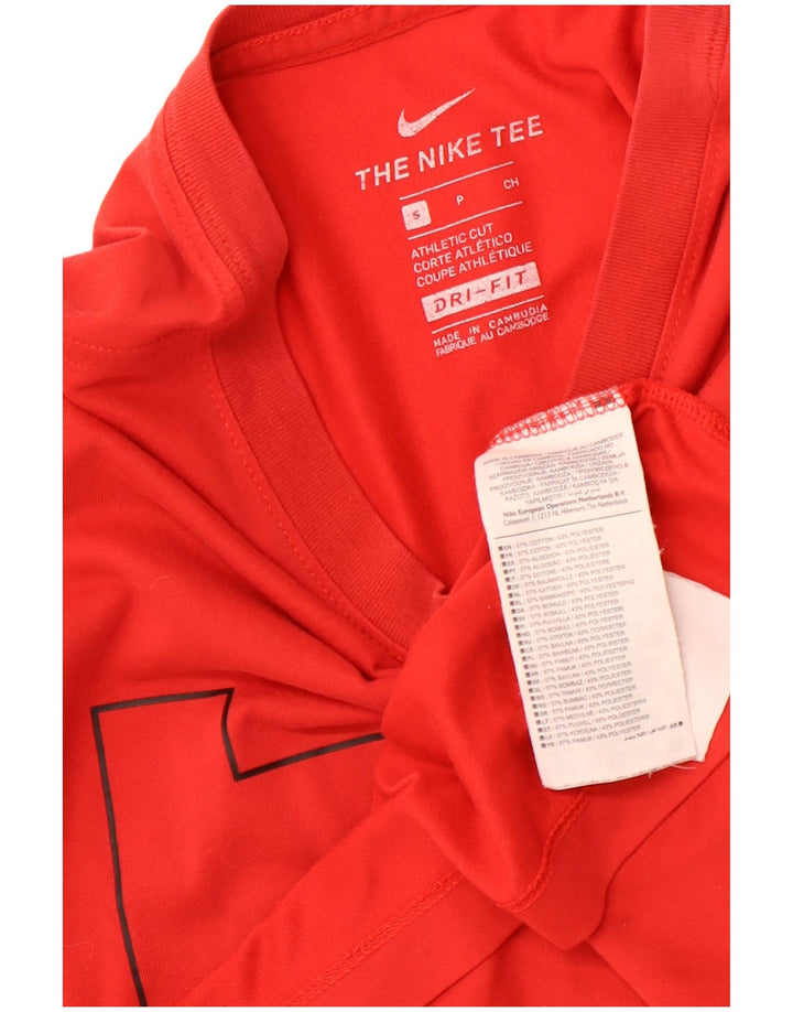 NIKE Camiseta Dri Fit Graphic para Hombre Top pequeño de algodón Rojo