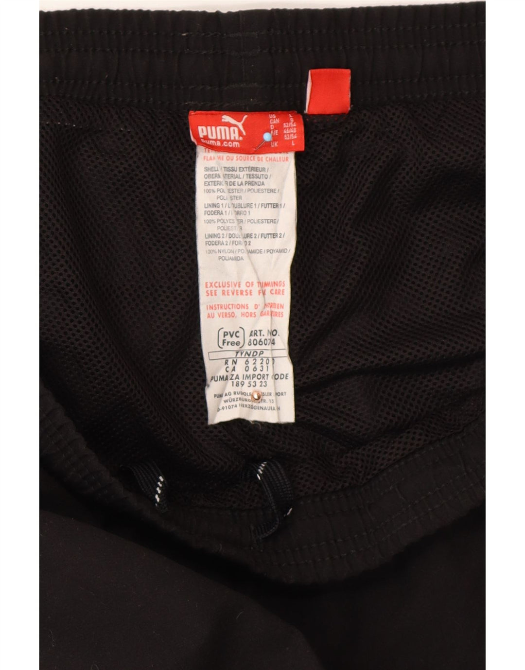 PUMA Pantalón deportivo con gráfico para hombre, talla grande, poliéster negro