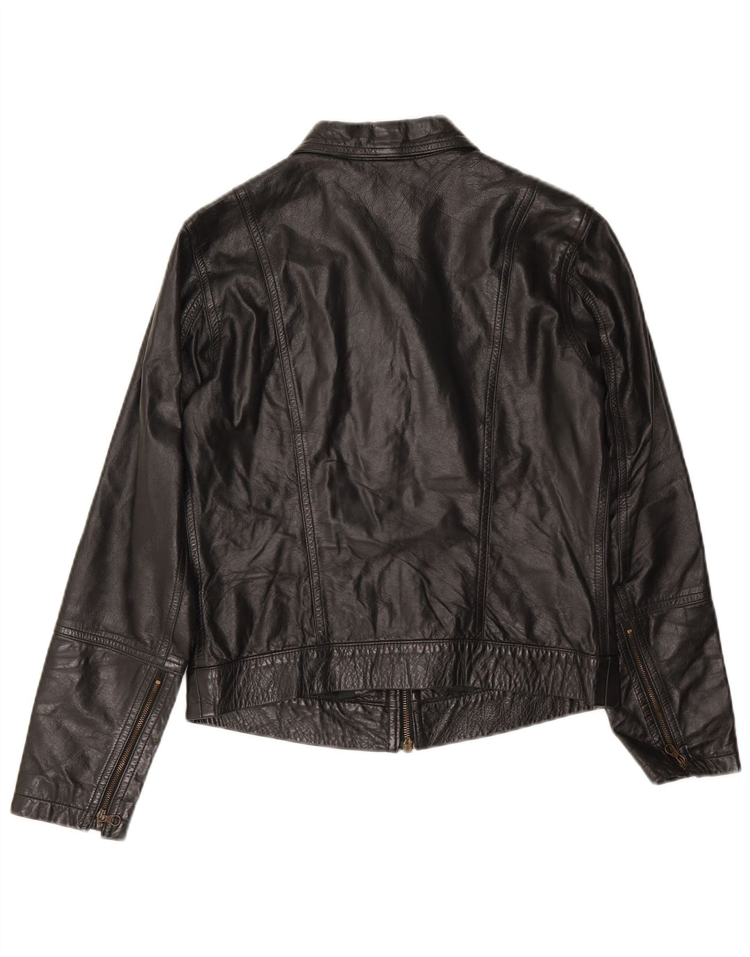 Chaqueta de Cuero para Mujer Sisley Reino Unido 10 Pequeña Negra