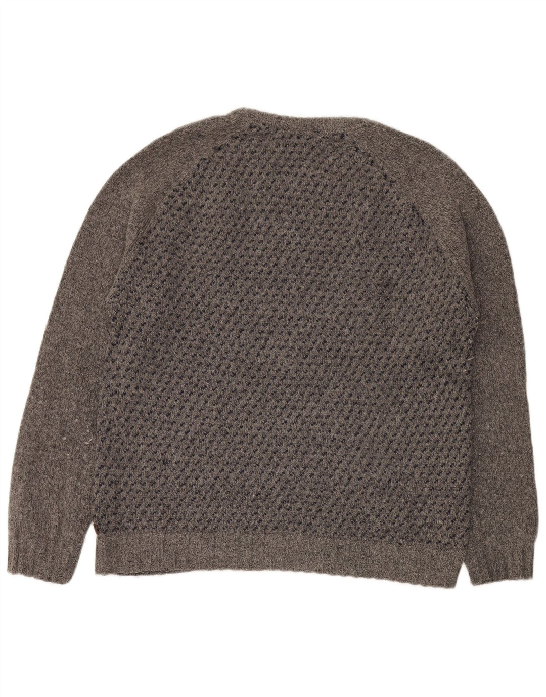 Jersey de cuello redondo para hombre de White Stuff XL de lana de cordero con lunares grises