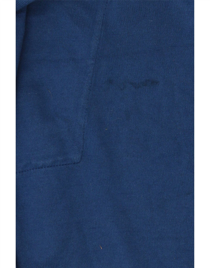 Marks & Spencer Suéter tipo jersey con cuello en V y autógrafo para hombre, talla grande, azul