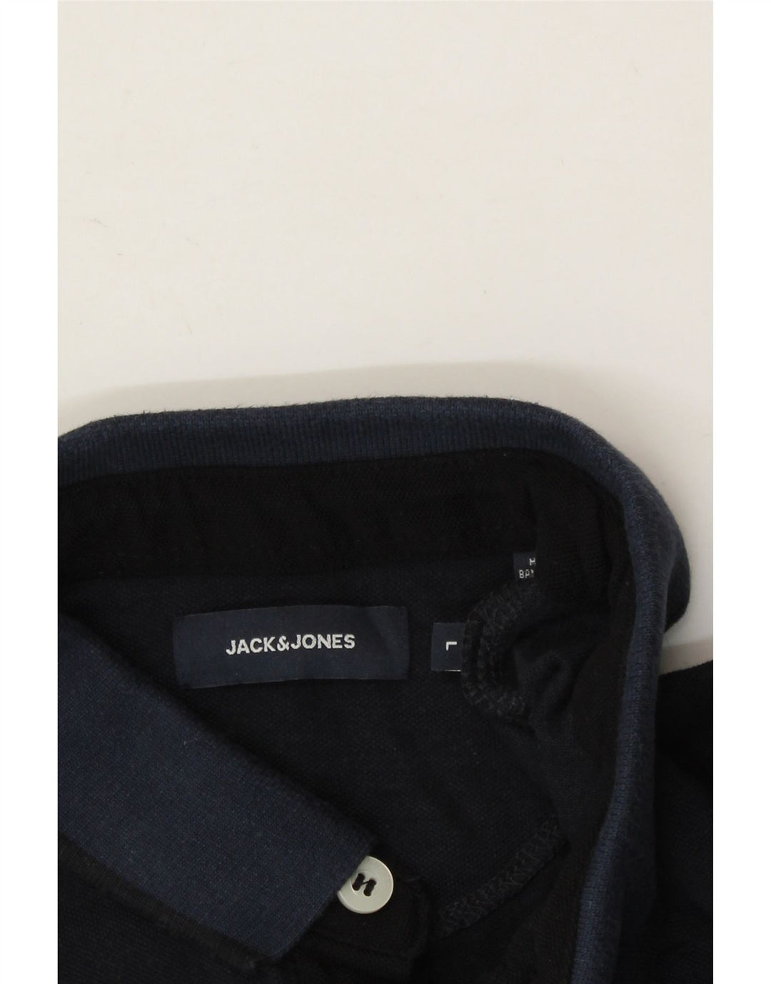 JACK & JONES Mens Polo Shirt Large Navy Blue Cotton Vintage Jack & Jones and Second-Hand Jack & Jones from Messina Hembry 