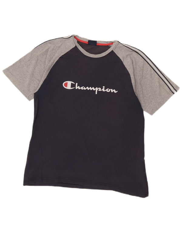 CHAMPION Camiseta gráfica para mujer Top UK 40 Large Azul marino Colorblock
