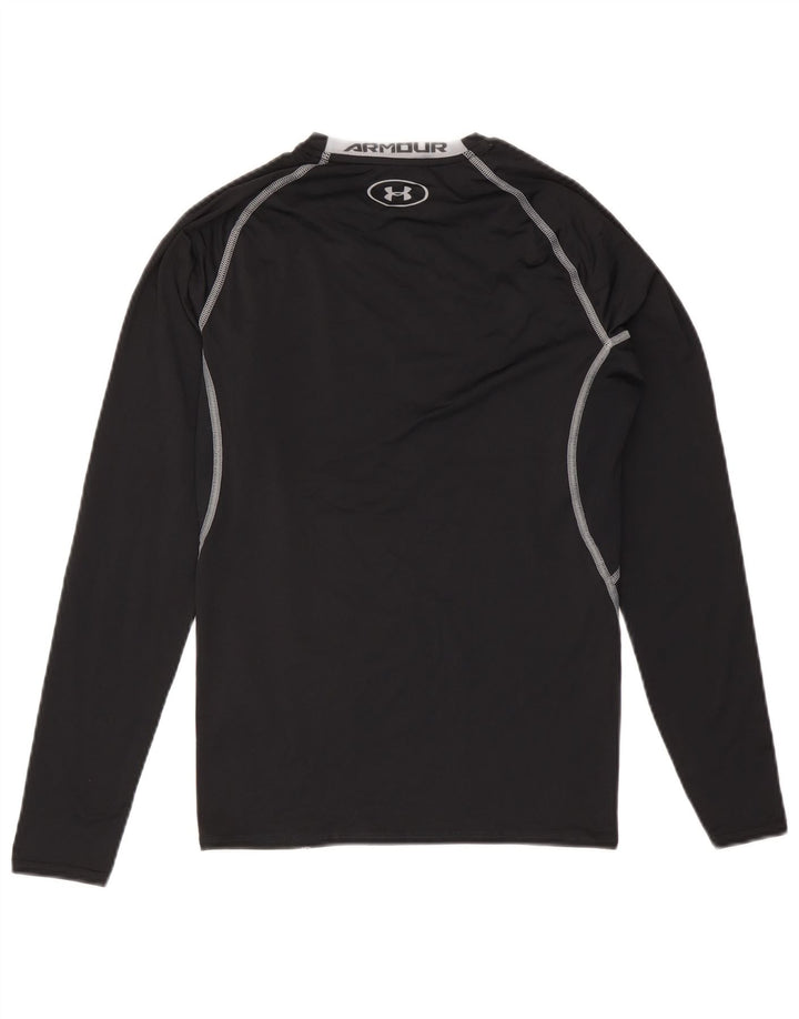 Under Armour Camiseta Heat Gear para hombre de manga larga, poliéster negro grande