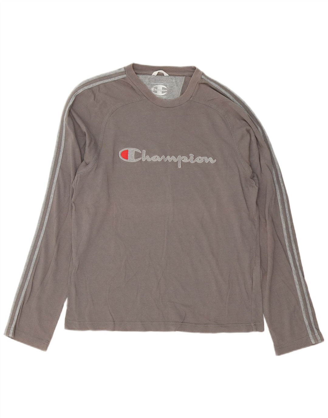 Champion Top Gráfico De Manga Larga De Algodón Gris Medio Para Hombre
