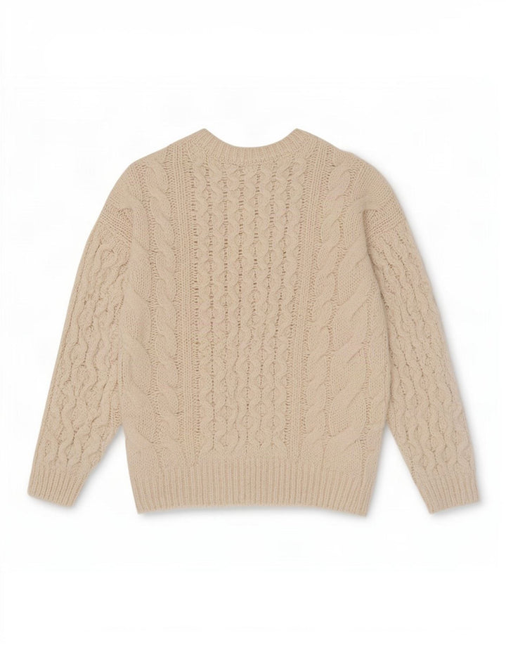 Zara Suéter De Cuello Redondo De Gran Tamaño para Mujer UK 12 Medium Off White