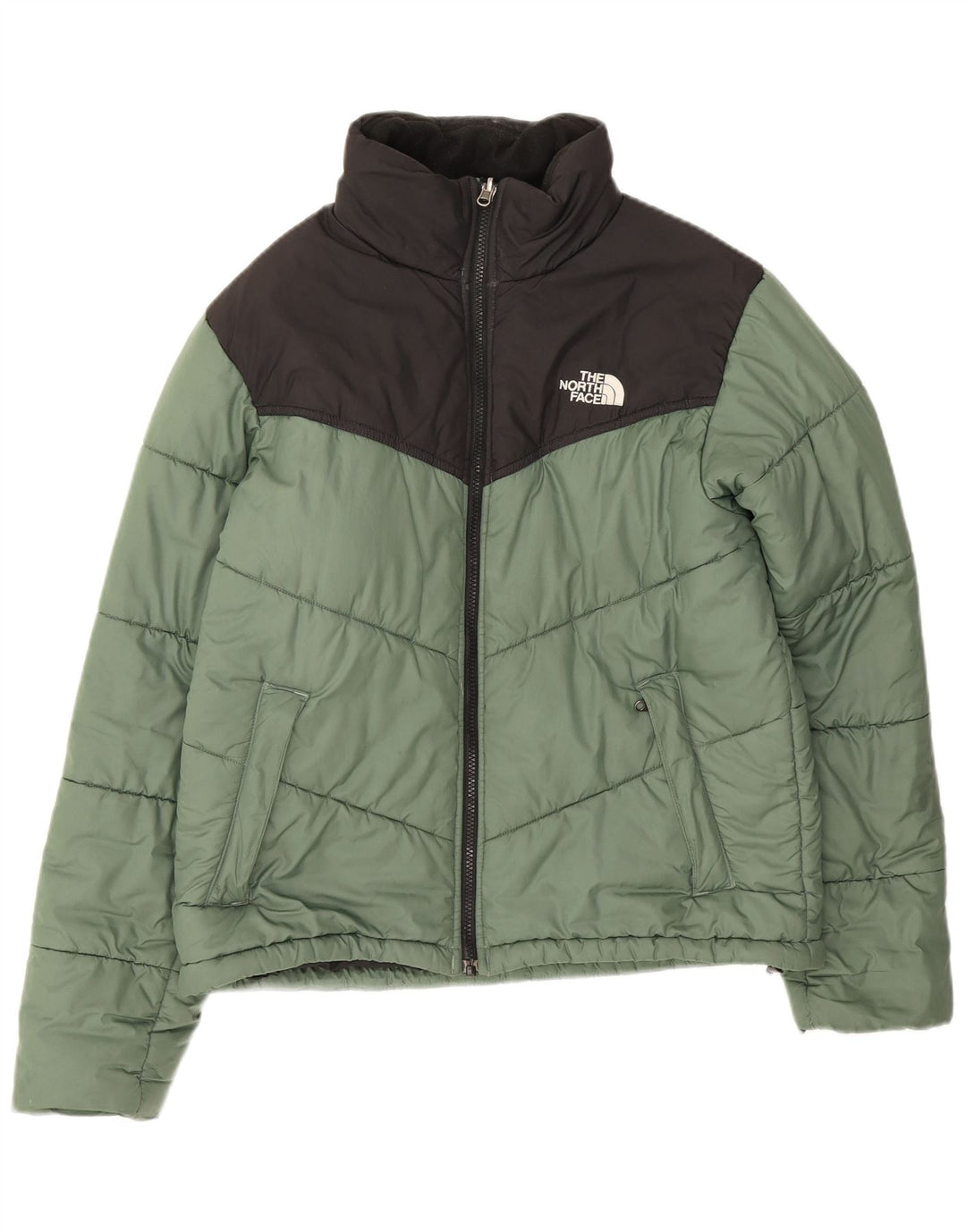 The North Face Chaqueta acolchada para hombre ES 36 Small Verde Colorblock Poliéster