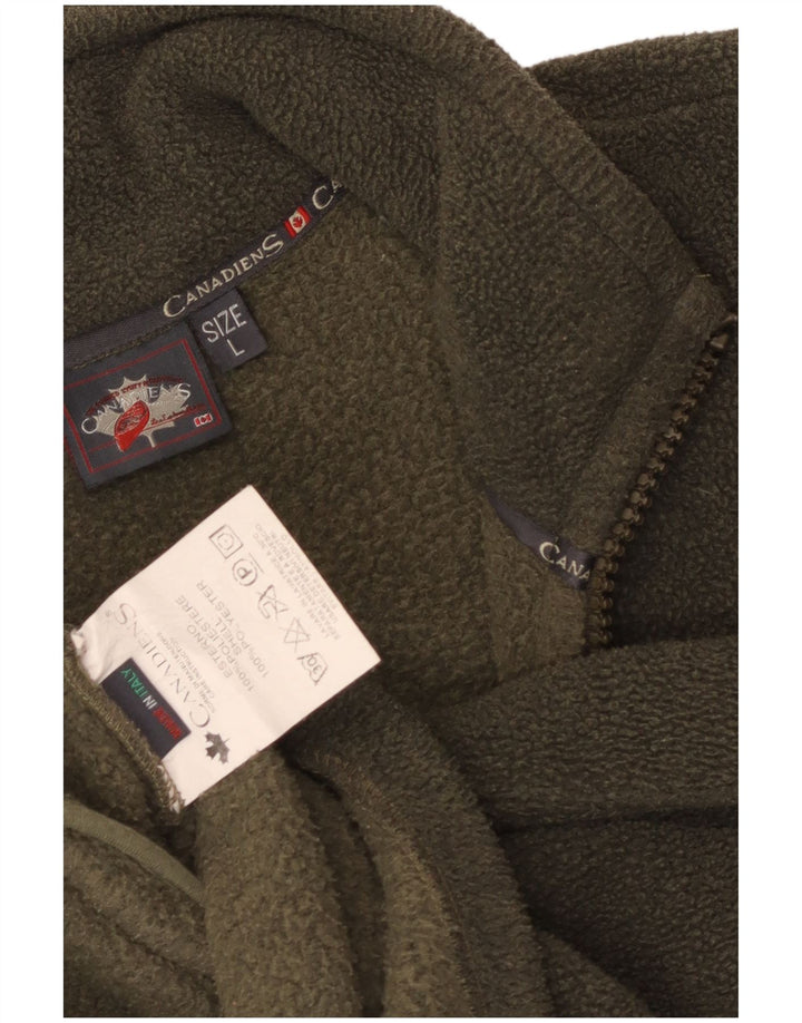 Canadiens Chaqueta polar para hombre UK 40 Grande Poliéster verde