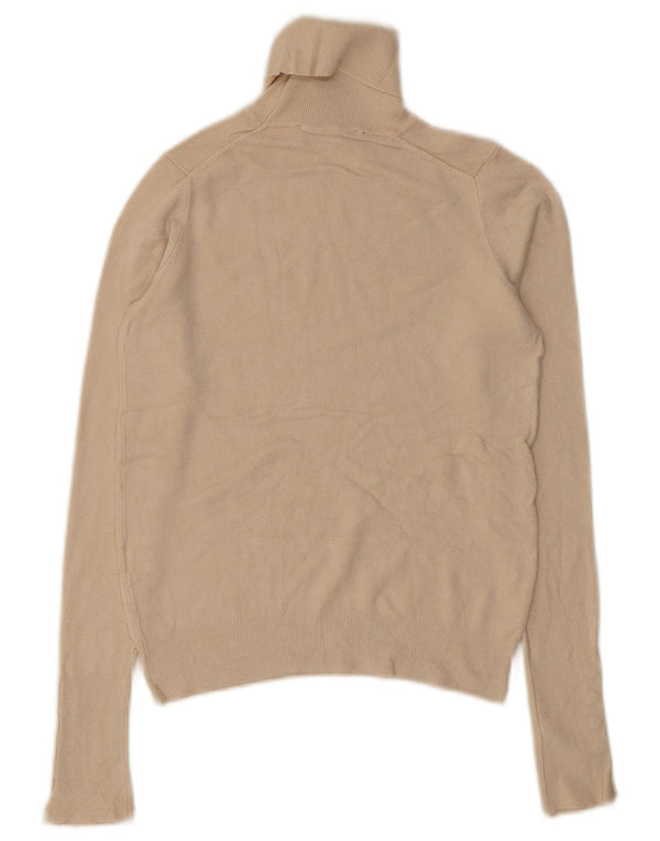 Zara Mujer Roll Neck Jumper Sweater UK 10 Small Beige