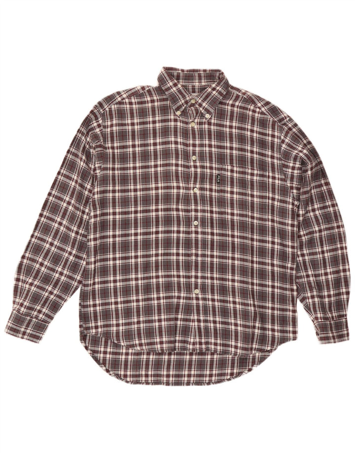 Camisa de franela Fila para hombre de algodón a cuadros gris medio