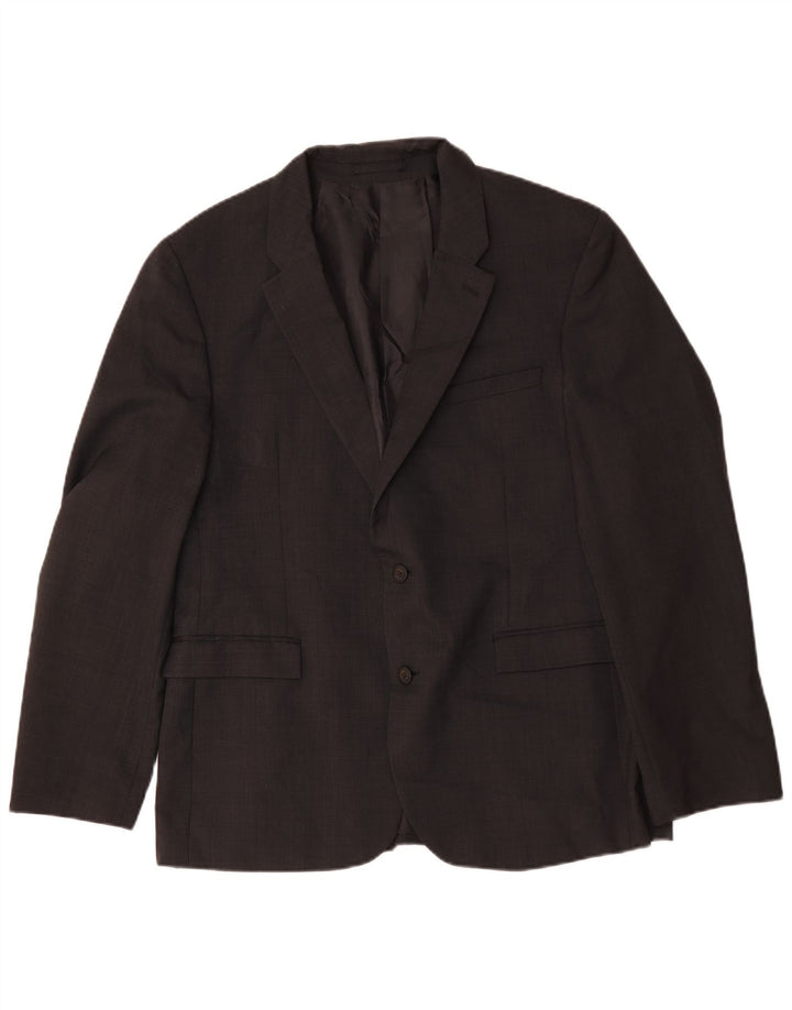 Marks & Spencer Chaqueta tipo blazer con 2 botones para hombre, talla 44, talla XL, lana negra