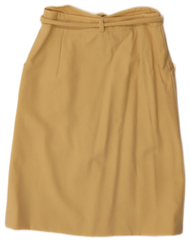 Vintage mujer A-Line falda IT 40 Pequeño W27 Amarillo