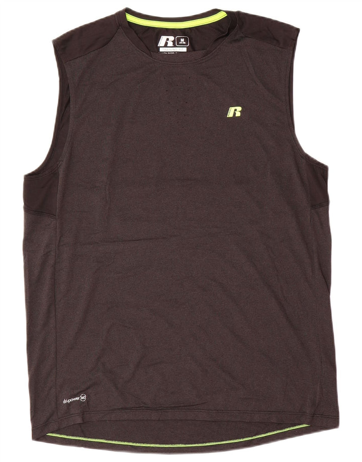 RUSSELL ATHLETIC Camiseta sin mangas Dri-Power para hombre UK 38/40 Poliéster gris medio