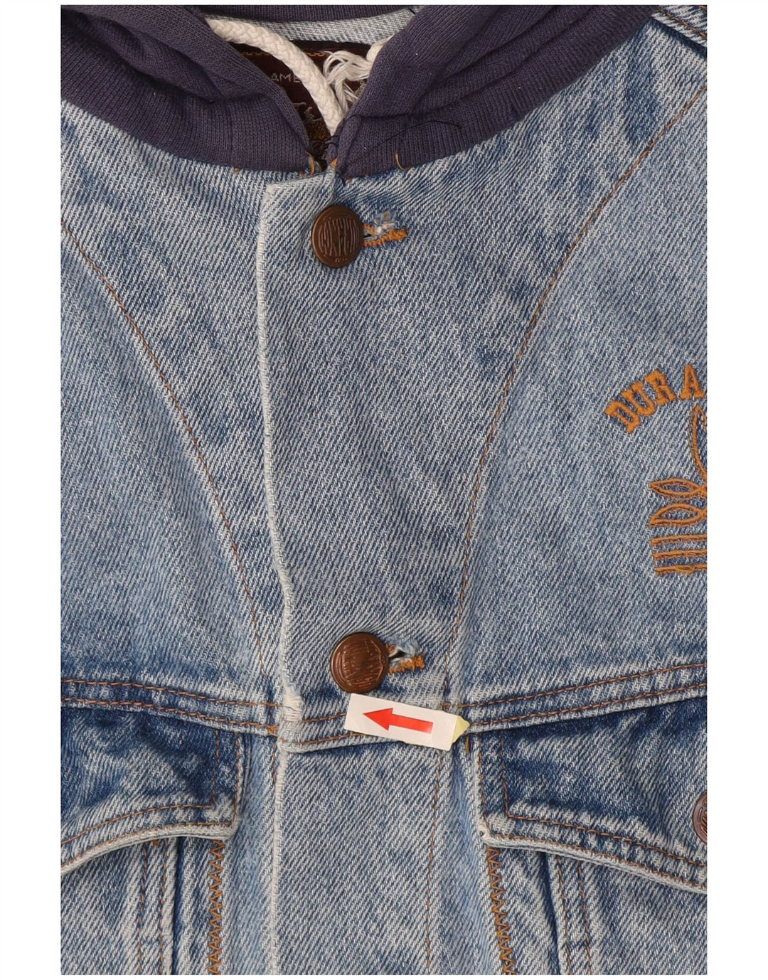 DURANGO Chaqueta vaquera con capucha para hombre UK 40 Large Azul Colorblock Algodón