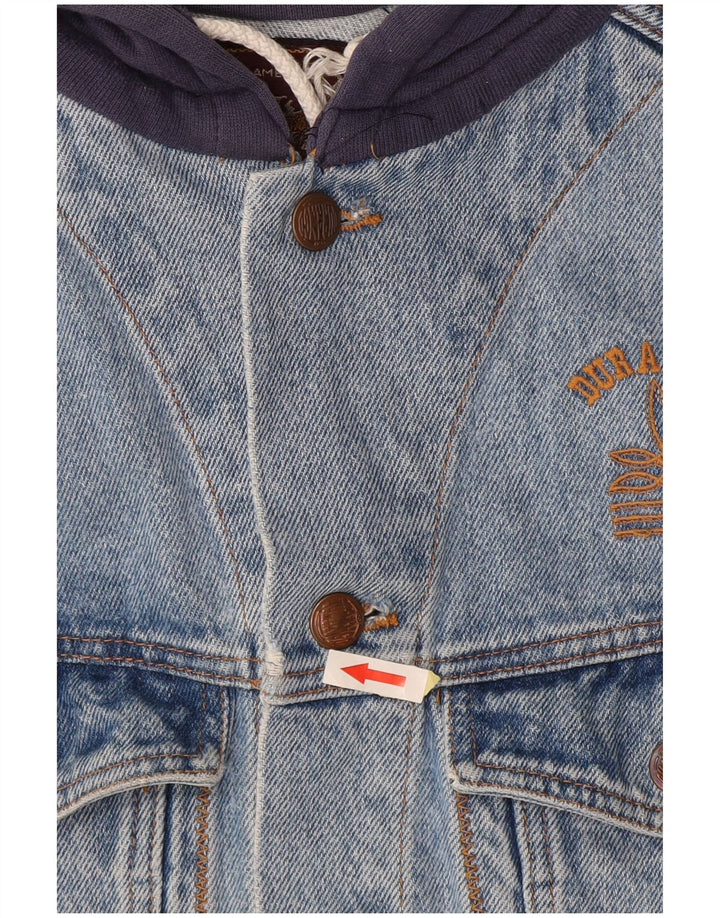 DURANGO Chaqueta vaquera con capucha para hombre UK 40 Large Azul Colorblock Algodón