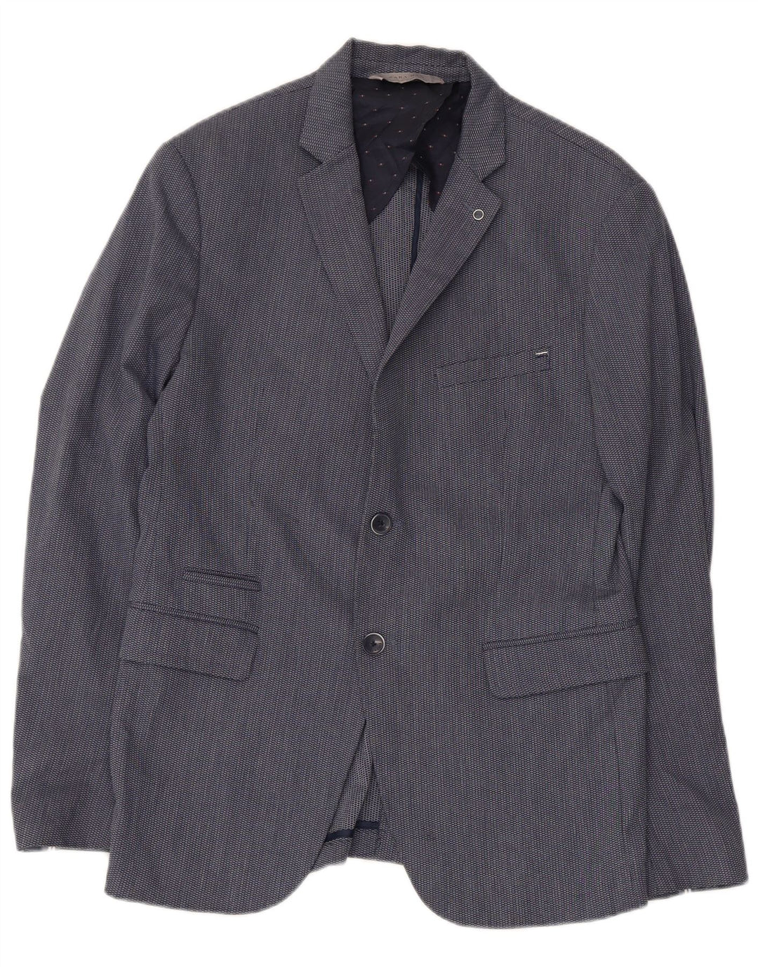 ZARA Chaqueta tipo blazer de 2 botones para hombre EU 50 Mediano Azul marino Poliéster