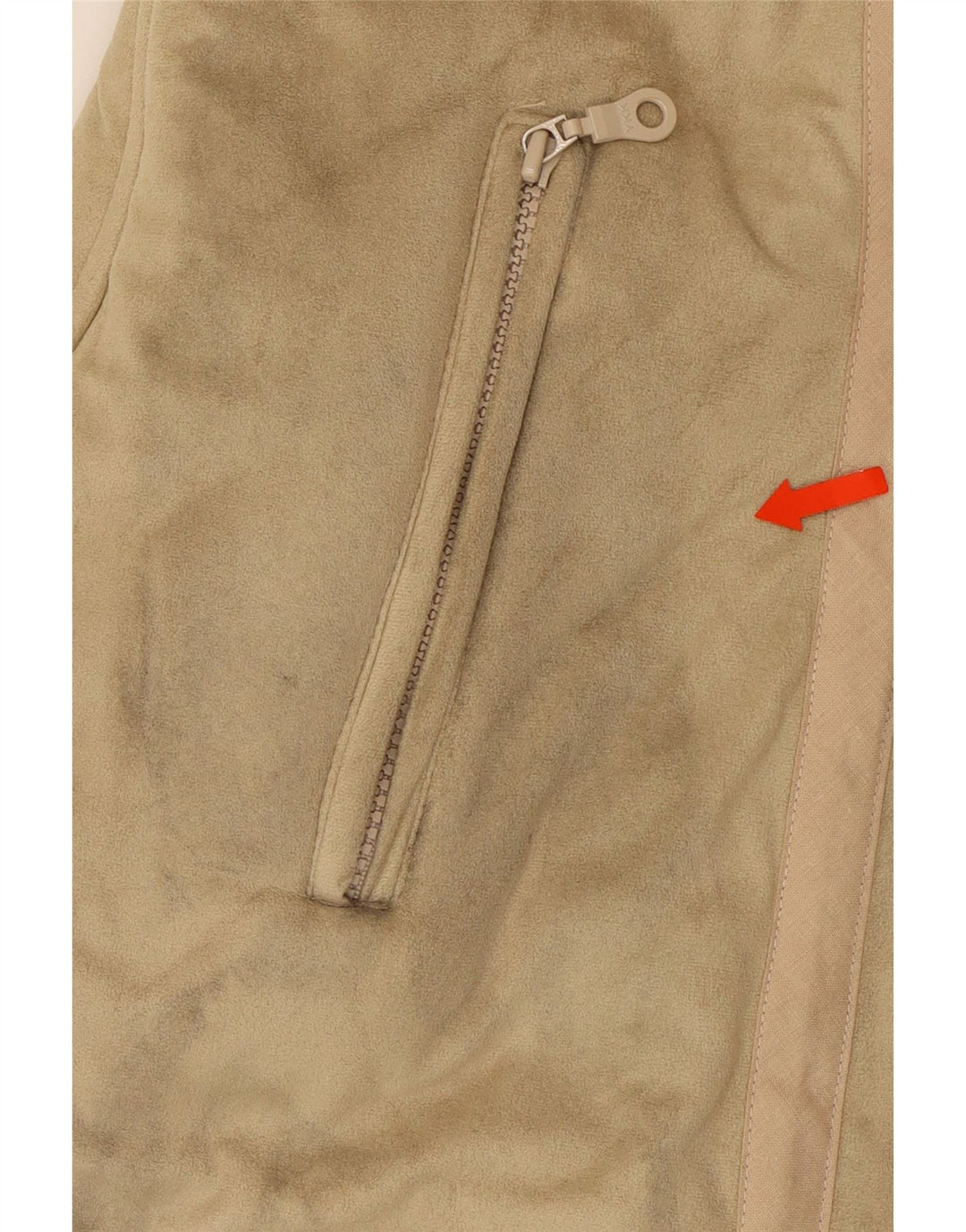 VINTAGE Womens Sherpa Jacket UK 12 Medium Beige Polyacrylic Vintage Vintage and Second-Hand Vintage from Messina Hembry 