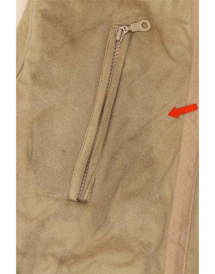 VINTAGE Womens Sherpa Jacket UK 12 Medium Beige Polyacrylic Vintage Vintage and Second-Hand Vintage from Messina Hembry 