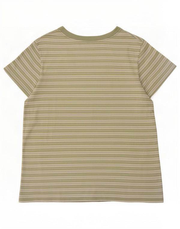Levi's Camiseta para mujer Top UK 46 Grande Algodón a rayas verdes