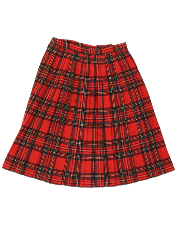 Falda cruzada para mujer Clan Laird W30 Lana a cuadros roja mediana