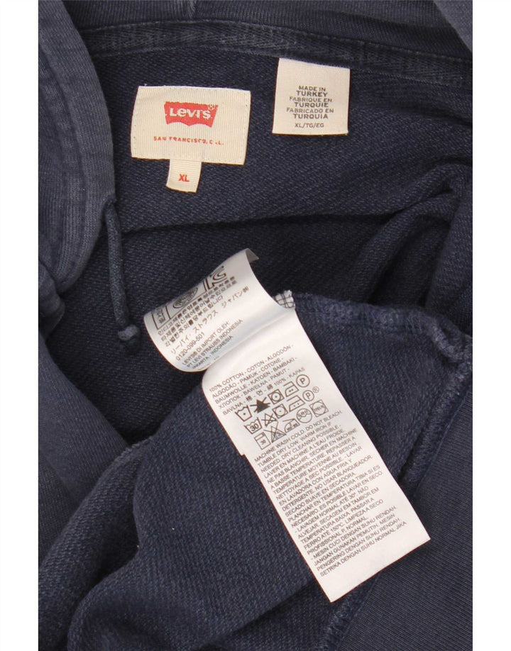Levi's Sudadera con capucha y cremallera para hombre XL Algodón azul marino