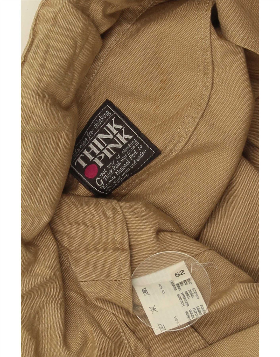 Think Pink Chaqueta utilitaria con capucha para hombre IT 52 XL Algodón beige