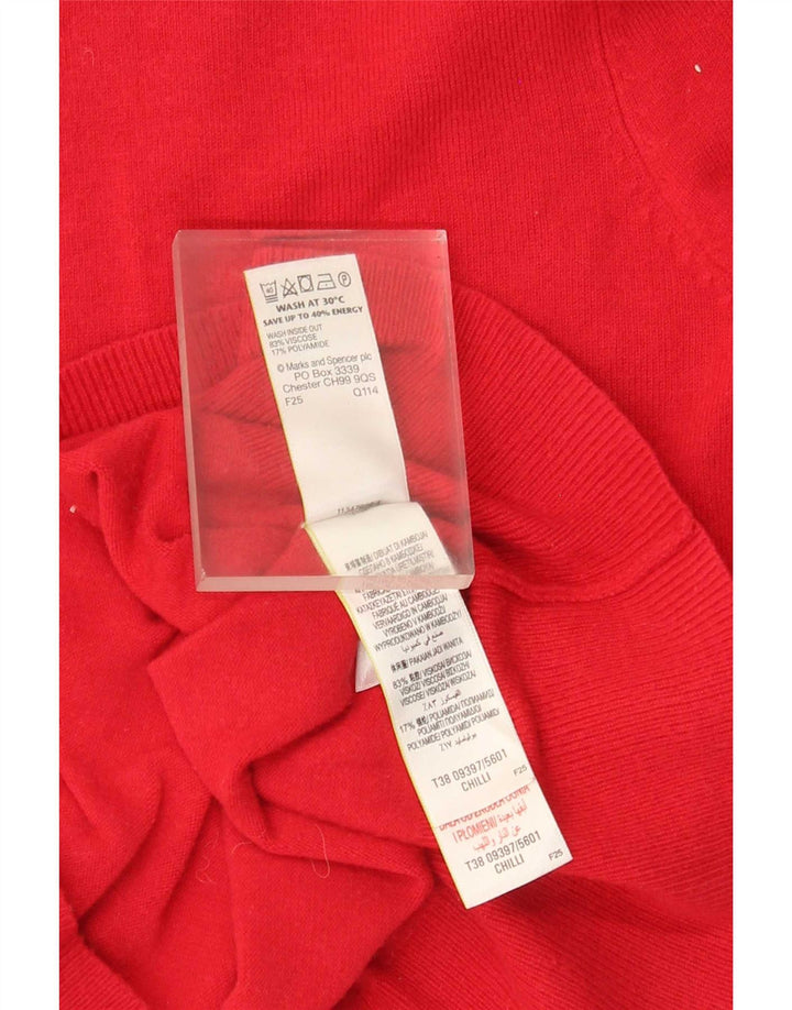 Marks & Spencer - Cárdigan para mujer, talla 42, viscosa roja mediana