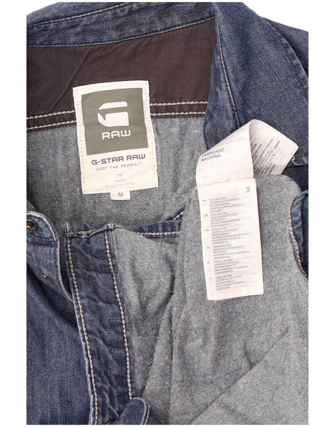 G-Star Hombre Camisa Vaquera De Algodón Azul Medio