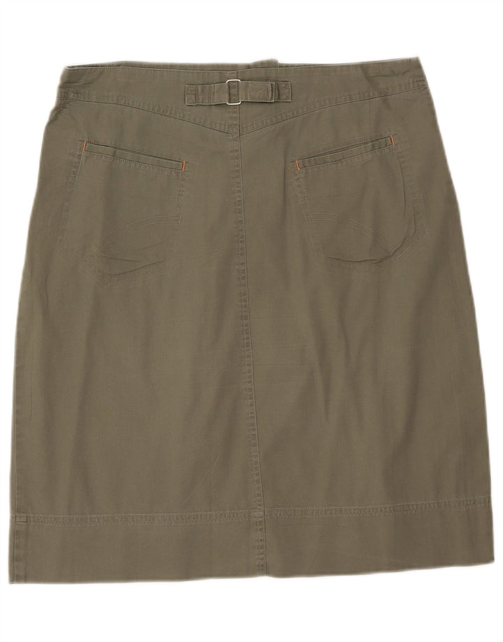 Awear Falda de línea A para mujer US 14 XL W33 Algodón verde