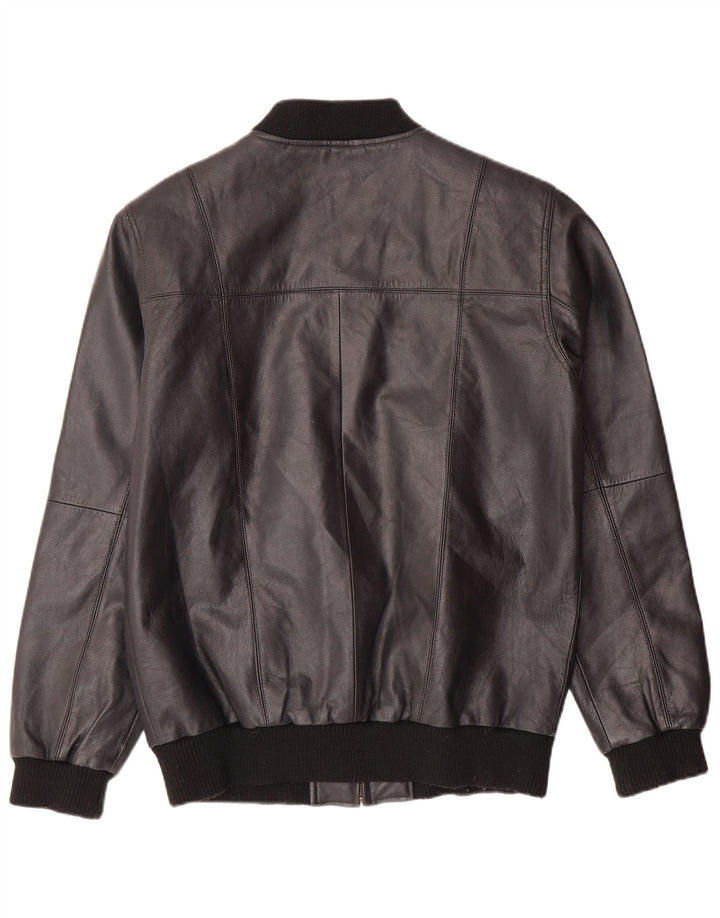 VINTAGE Mens Leather Jacket UK 36 Small Black Leather