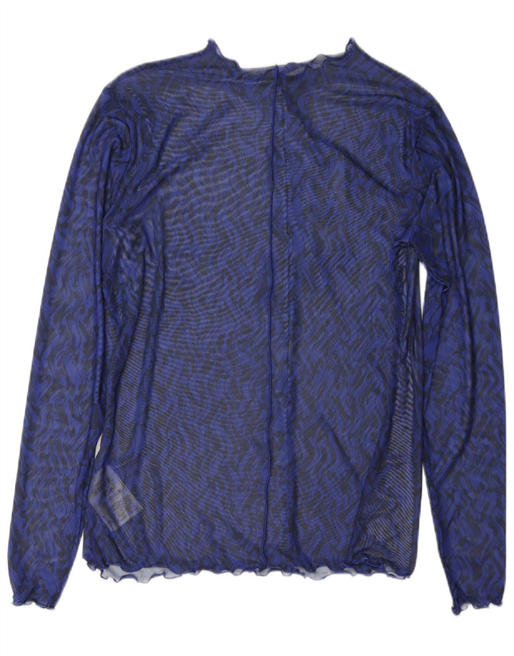 Parte dos Top transparente de manga larga para mujer UK 40 XL Poliéster azul Chevron