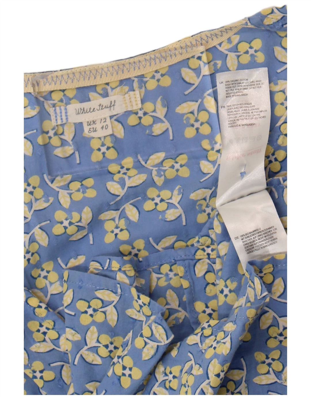White Stuff Blusa de manga corta para mujer UK 40 Azul medio Floral