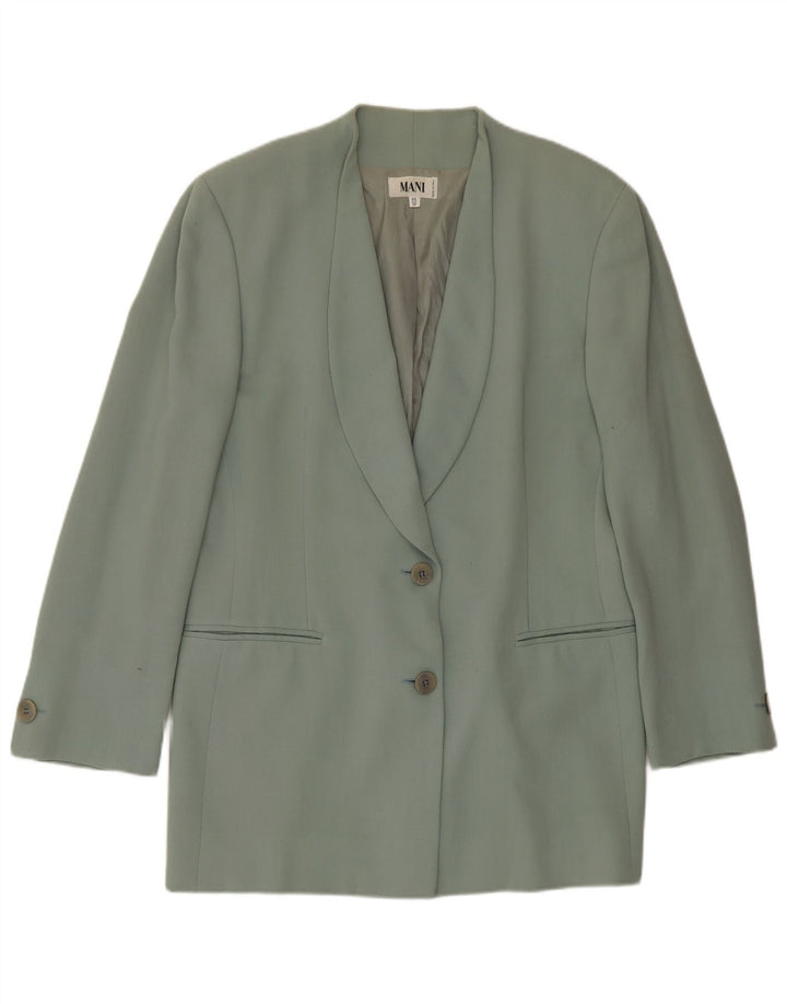 MANI Chaqueta Blazer Mujer 2 Botones IT 44 Lana Virgen Verde Medio