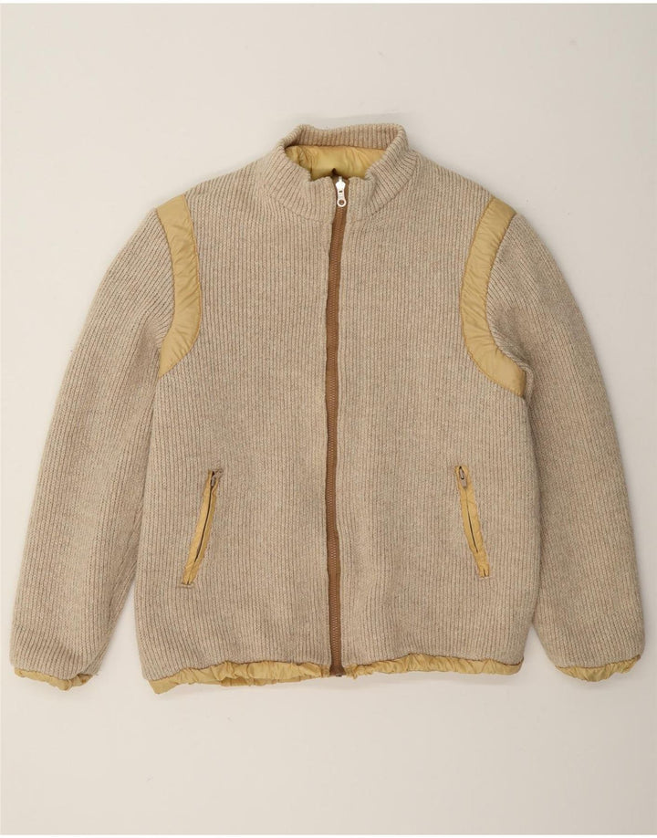 Vintage hombres reversible chaqueta bomber Reino Unido 36 pequeño beige