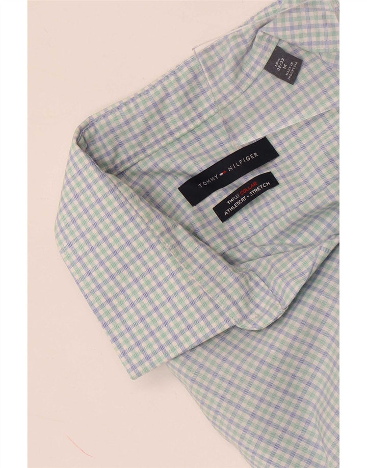 Tommy Hilfiger Camisa para hombre Talla 15 1/2 Algodón a cuadros azul mediano